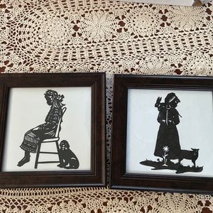 Amish Plain & Fancy paper cuttings hand made Scherenschnitte new frames